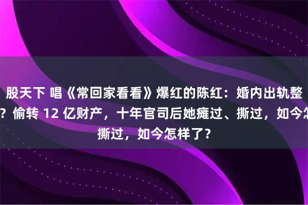 股天下 唱《常回家看看》爆红的陈红:婚内出轨整容医生?偷转 12 亿财产,十年官司后她瘫过、撕过,如今怎样了?